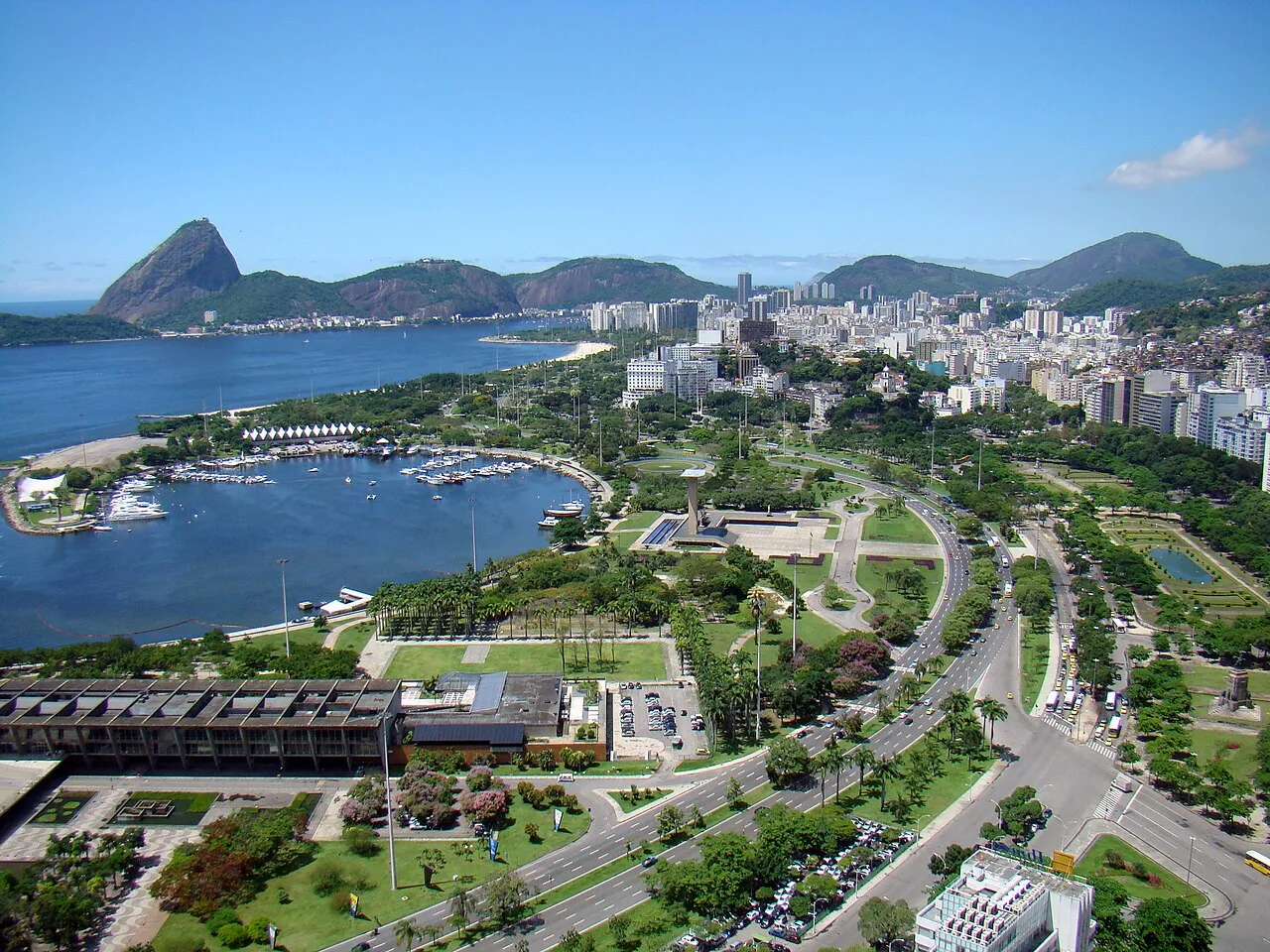 Marina da Glória and Flamengo Park, with Sugarloaf behind