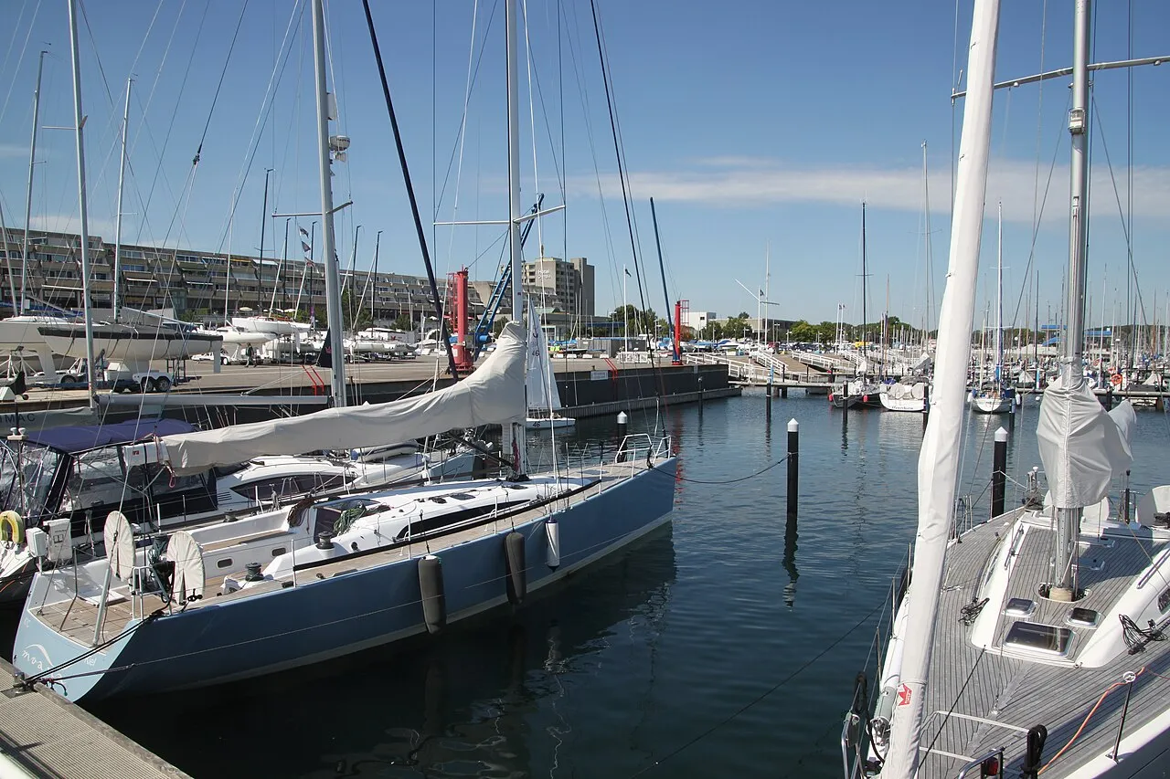 Yachts in Schilksee Olympic Harbour, 2020