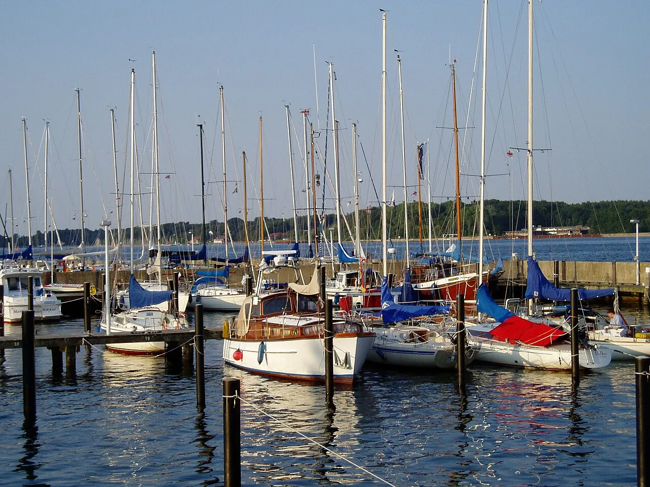 Sailing ships in the old Olympic harbour at Düsternbrook, 2003