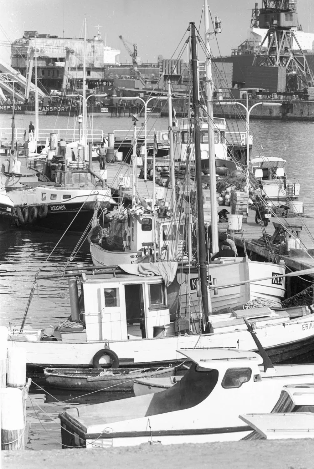 Wellingdorf sport harbour at the Schwentine mouth, 1973 (Kiel city archive)
