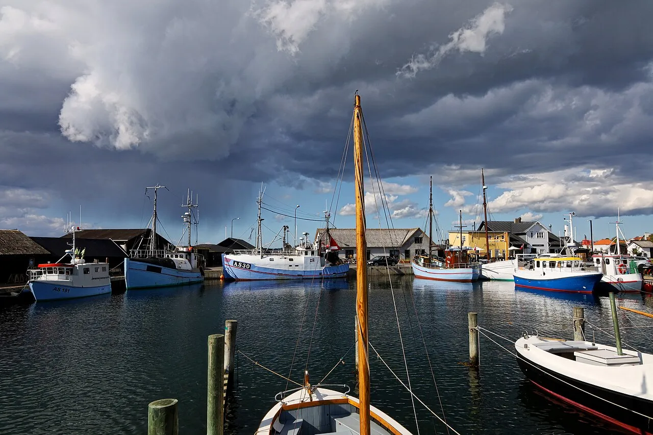The fishing harbour at Ebeltoft