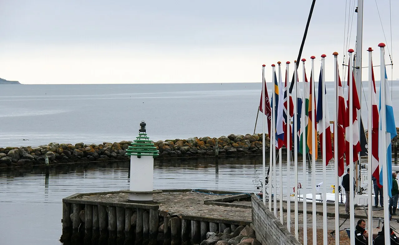 Kaløvig harbour entrance during the 2012 Soling Europeans