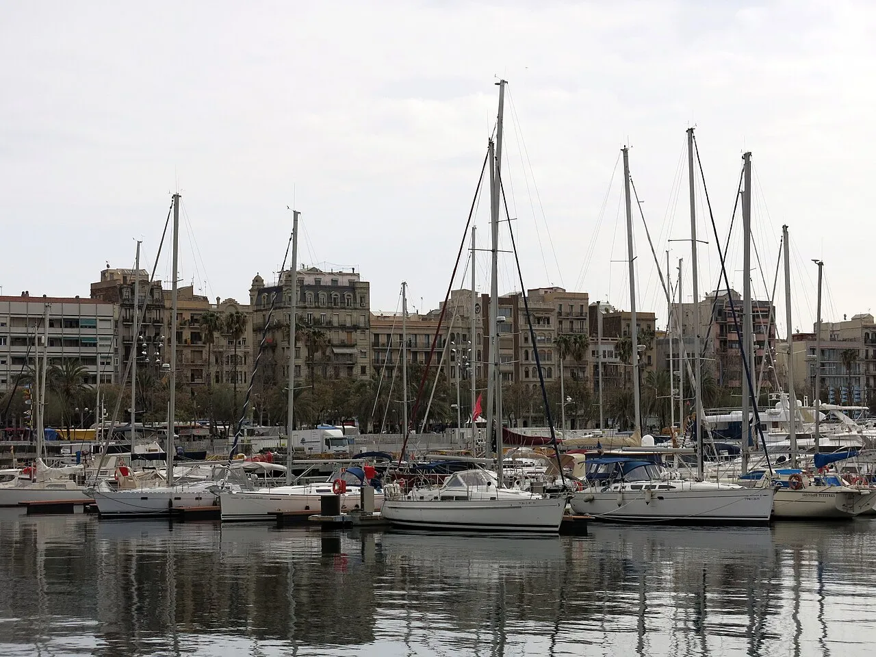 Port Vell with Barceloneta behind