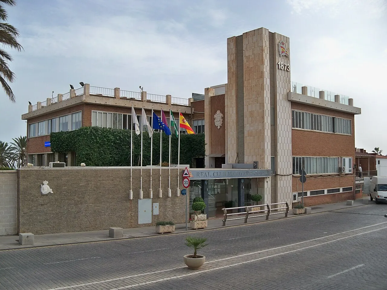 Real Club Mediterráneo clubhouse on the Paseo de la Farola