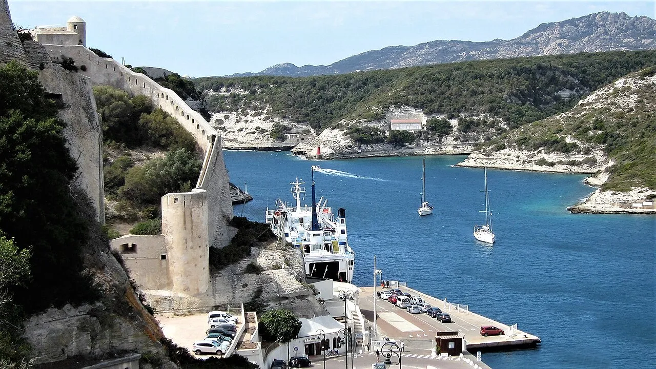 Bonifacio harbour below the citadel