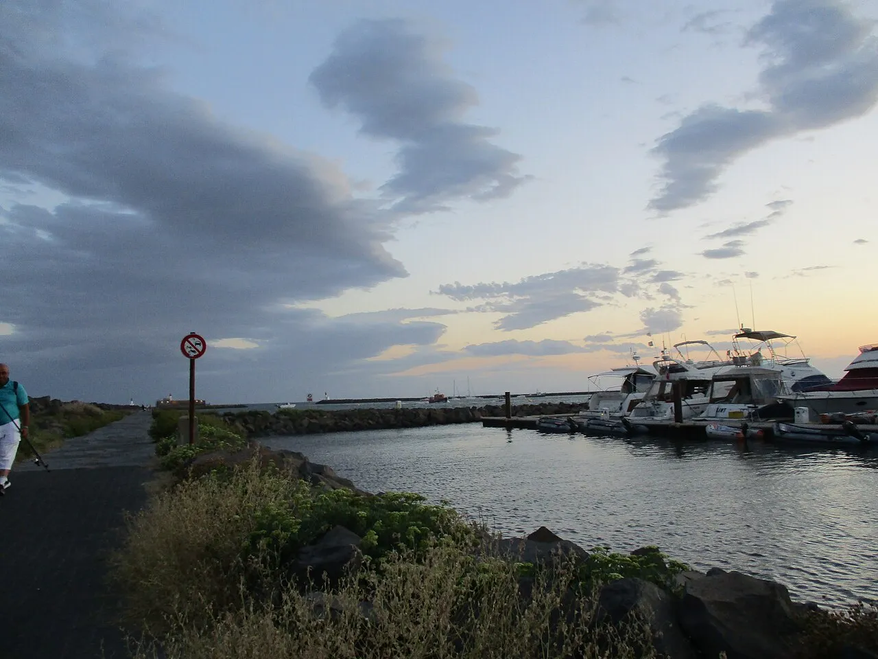 Cap d'Agde Old Port with Fort Brescou behind