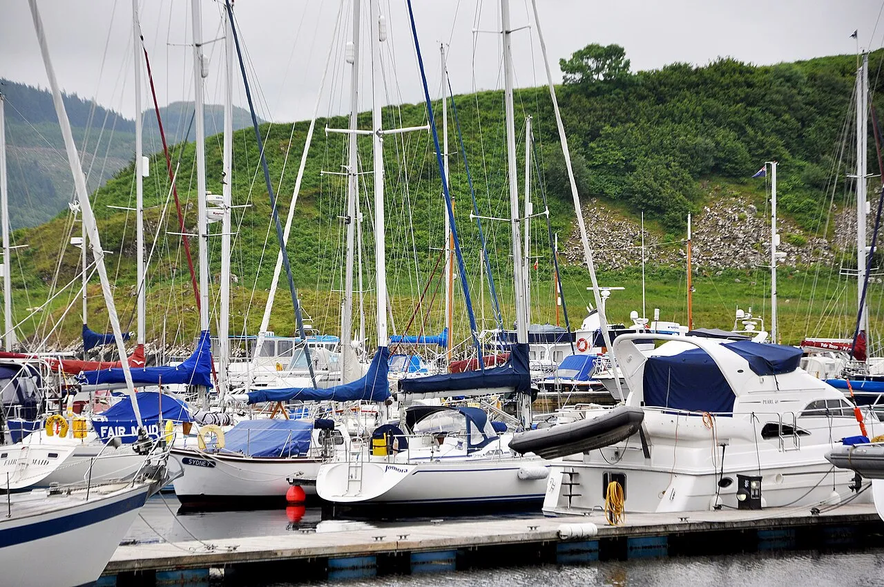 A busy Ardfern marina on Loch Craignish