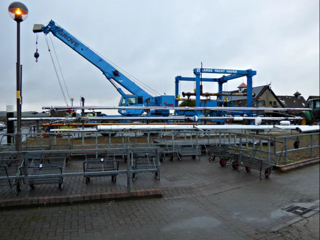 The boat hoist at Largs Yacht Haven