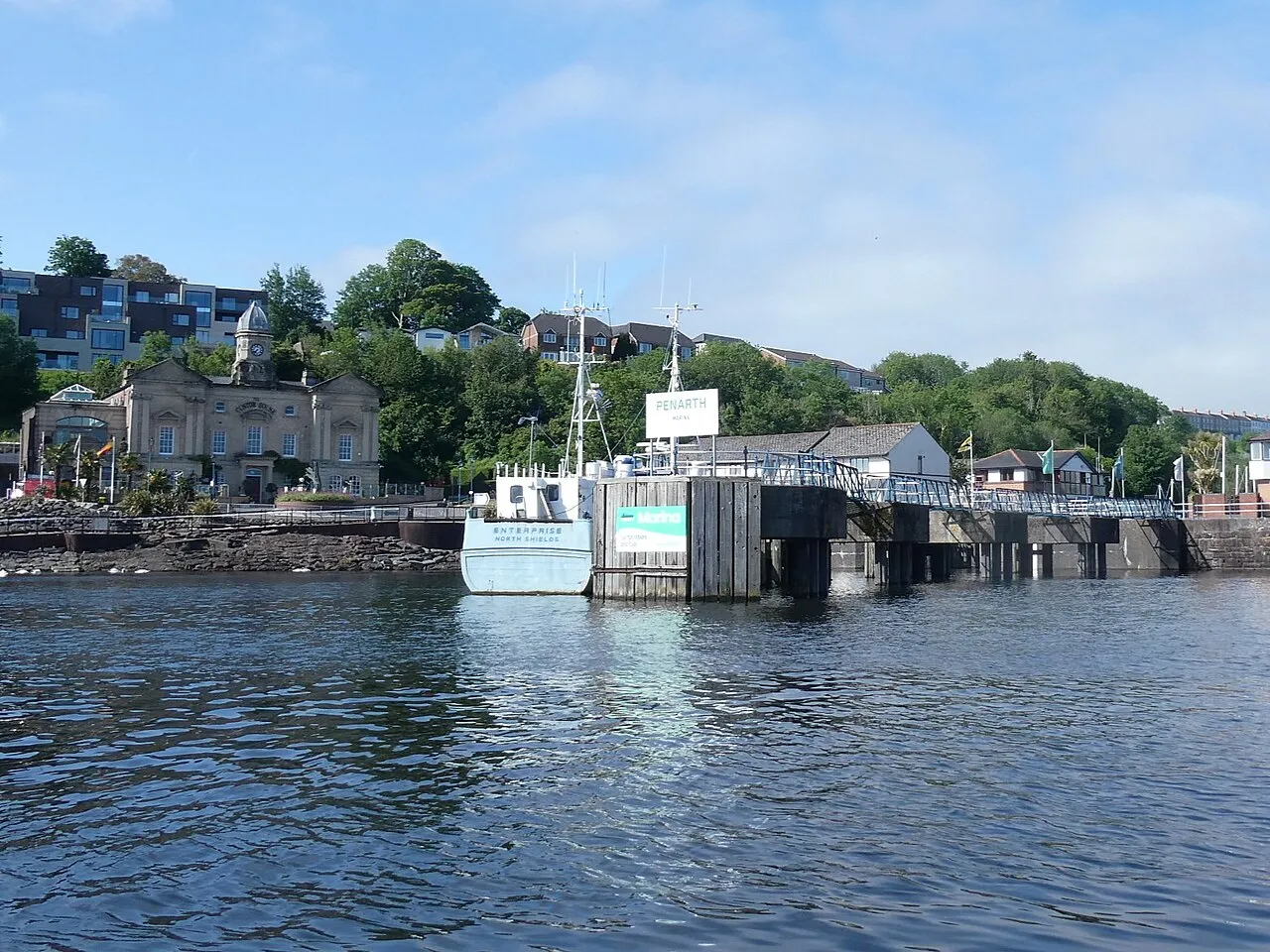 Approaching the Custom House and Penarth Marina