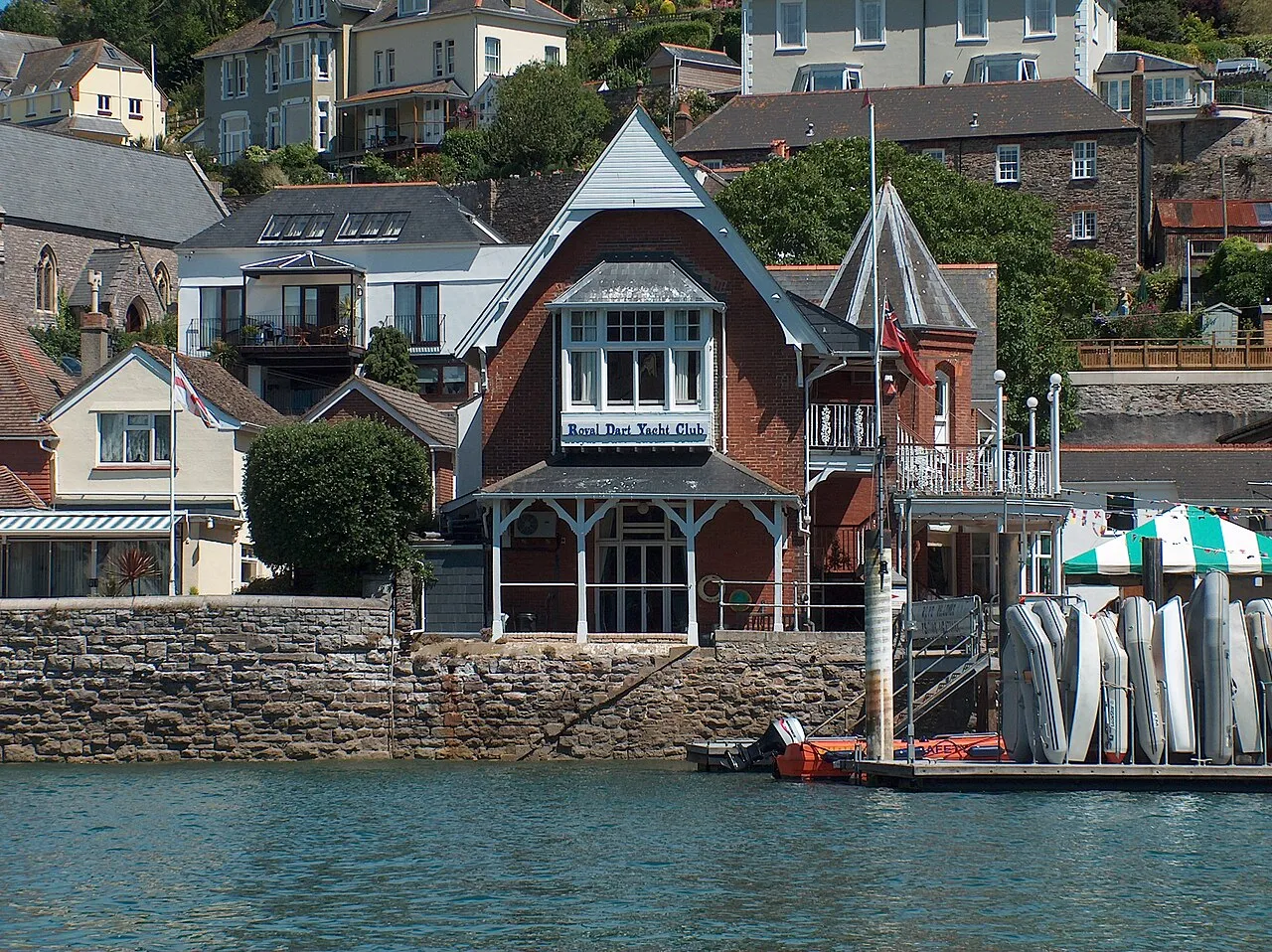 The Royal Dart Yacht Club on the riverside at Kingswear