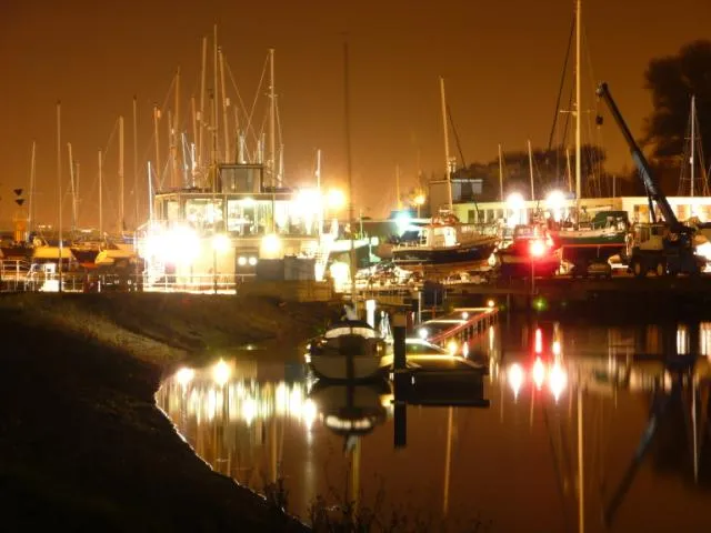Shotley Marina and its lock control tower