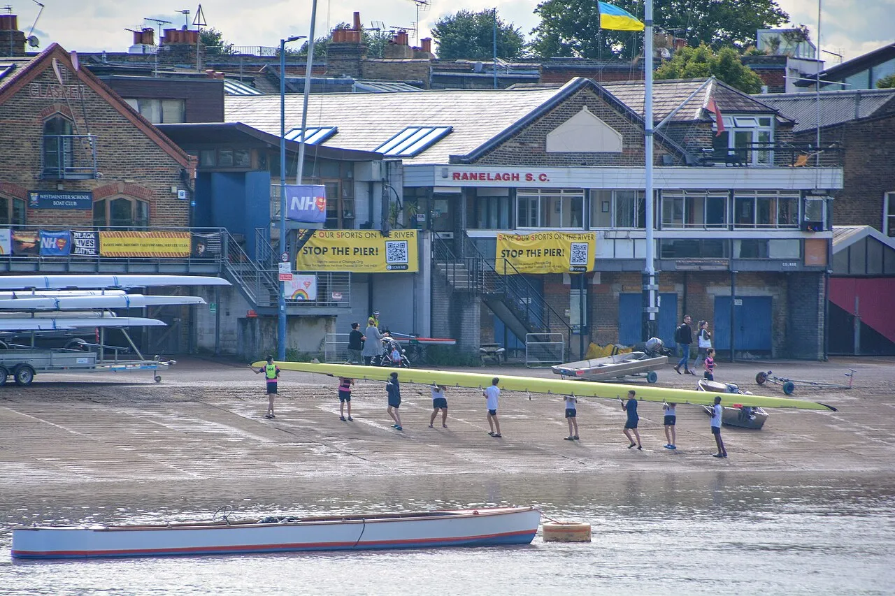 Thames Rowing Club on Putney Embankment, seen from Fulham