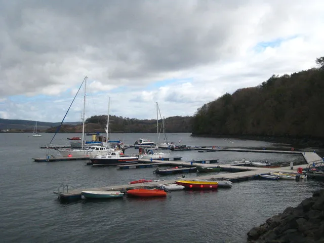 Mooring pontoons in Tobermory Harbour, Mull