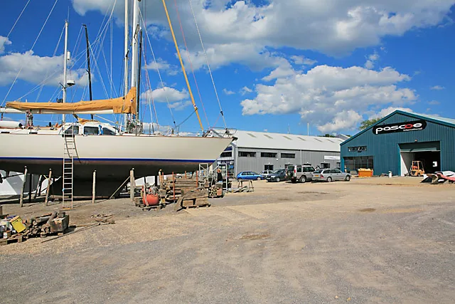 The boatyard at Universal Marina on the River Hamble