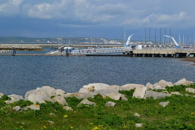 Portland Harbour towards the National Sailing Academy