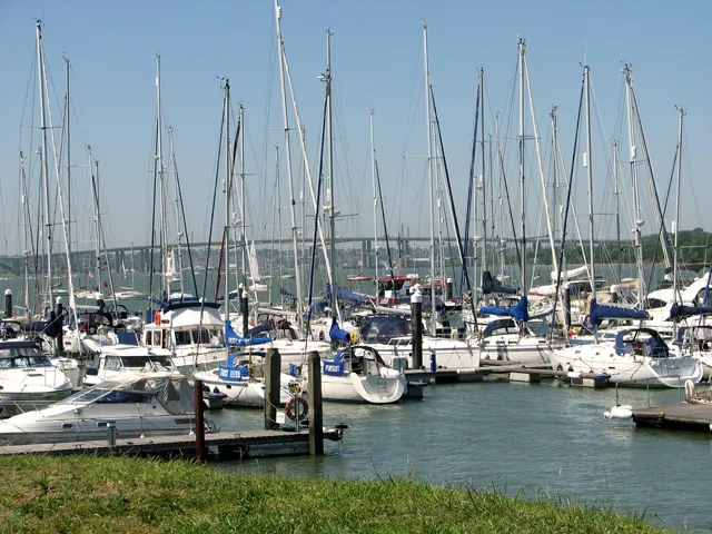 Boats in Woolverstone Marina on the River Orwell
