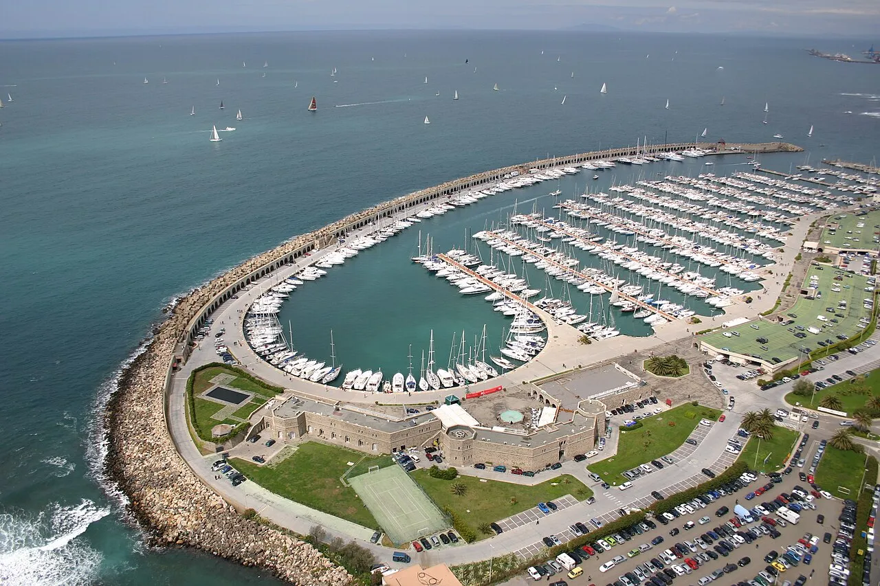 Aerial view of Riva di Traiano marina