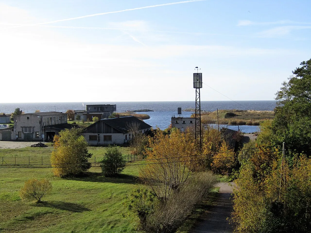 Kuiviži harbour and the Gulf of Riga