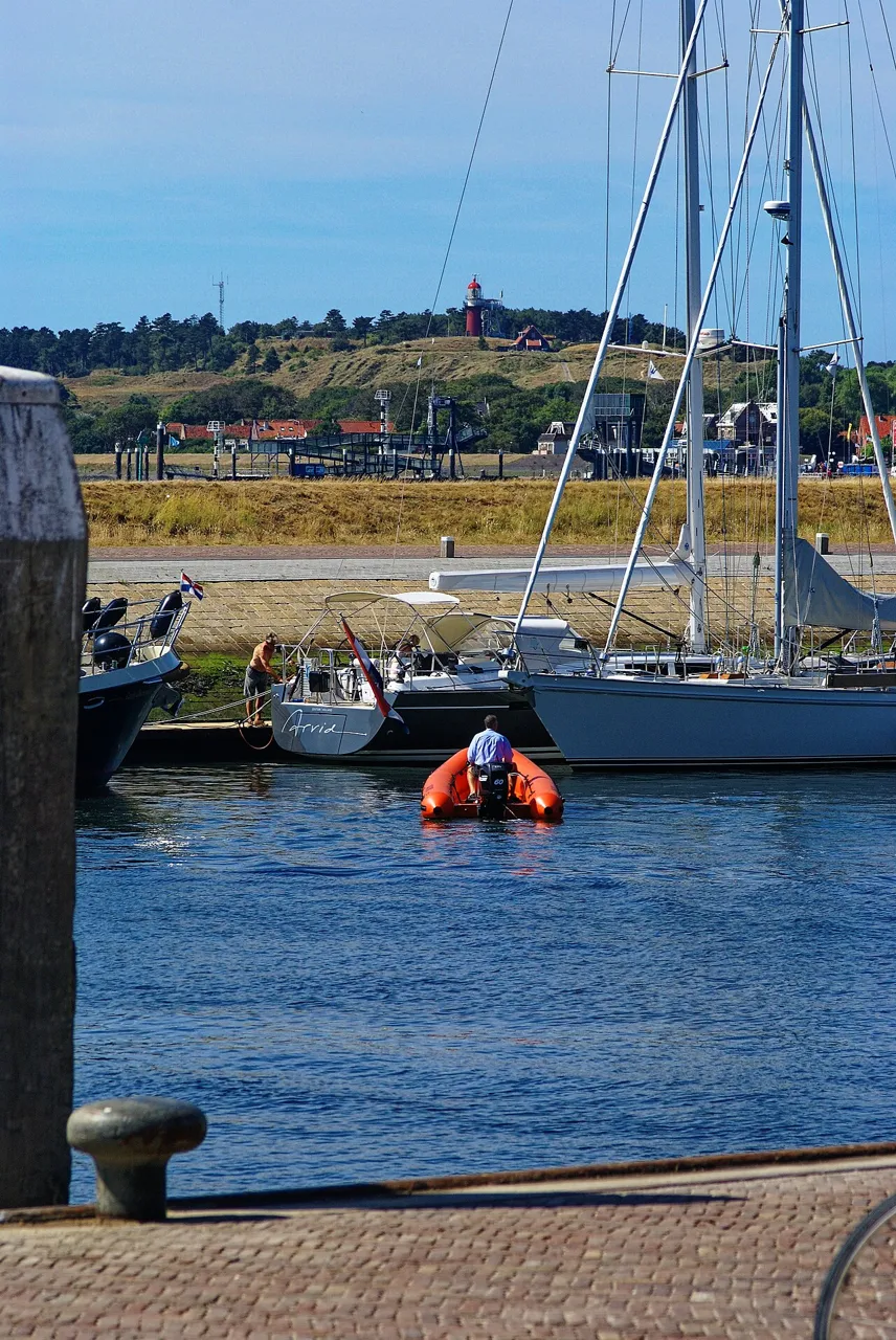 Vlieland harbour with the lighthouse