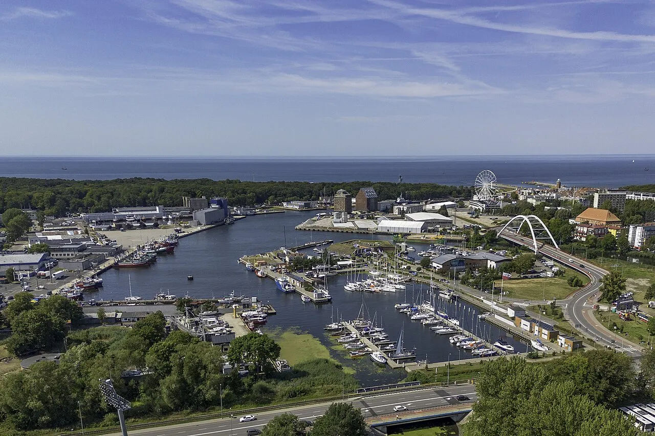 Kołobrzeg yacht harbour from a drone (2026)