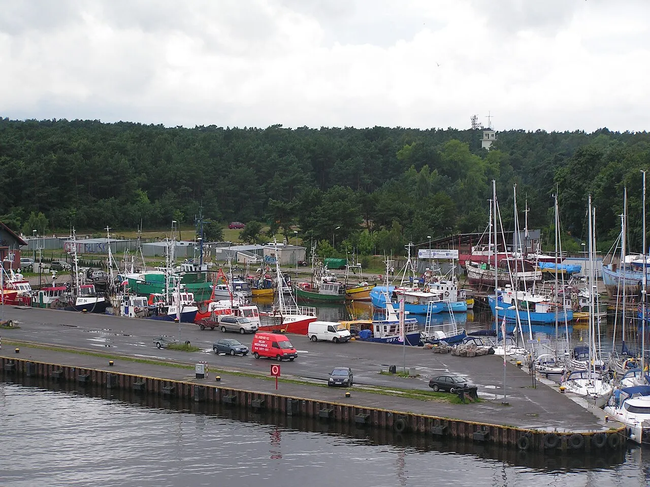 Ustka yacht harbour seen from the lighthouse (2011)