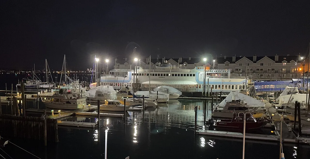 The DiMillo's floating restaurant on Long Wharf, Portland