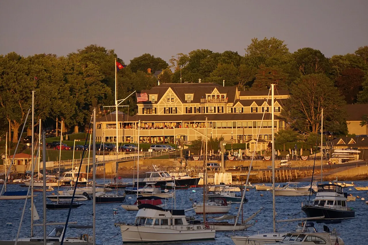 Eastern Yacht Club clubhouse above Marblehead Harbor