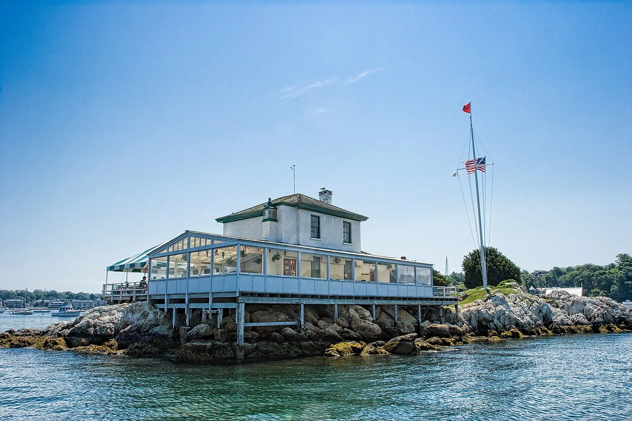 The clubhouse in the former Lime Rock lighthouse, Newport
