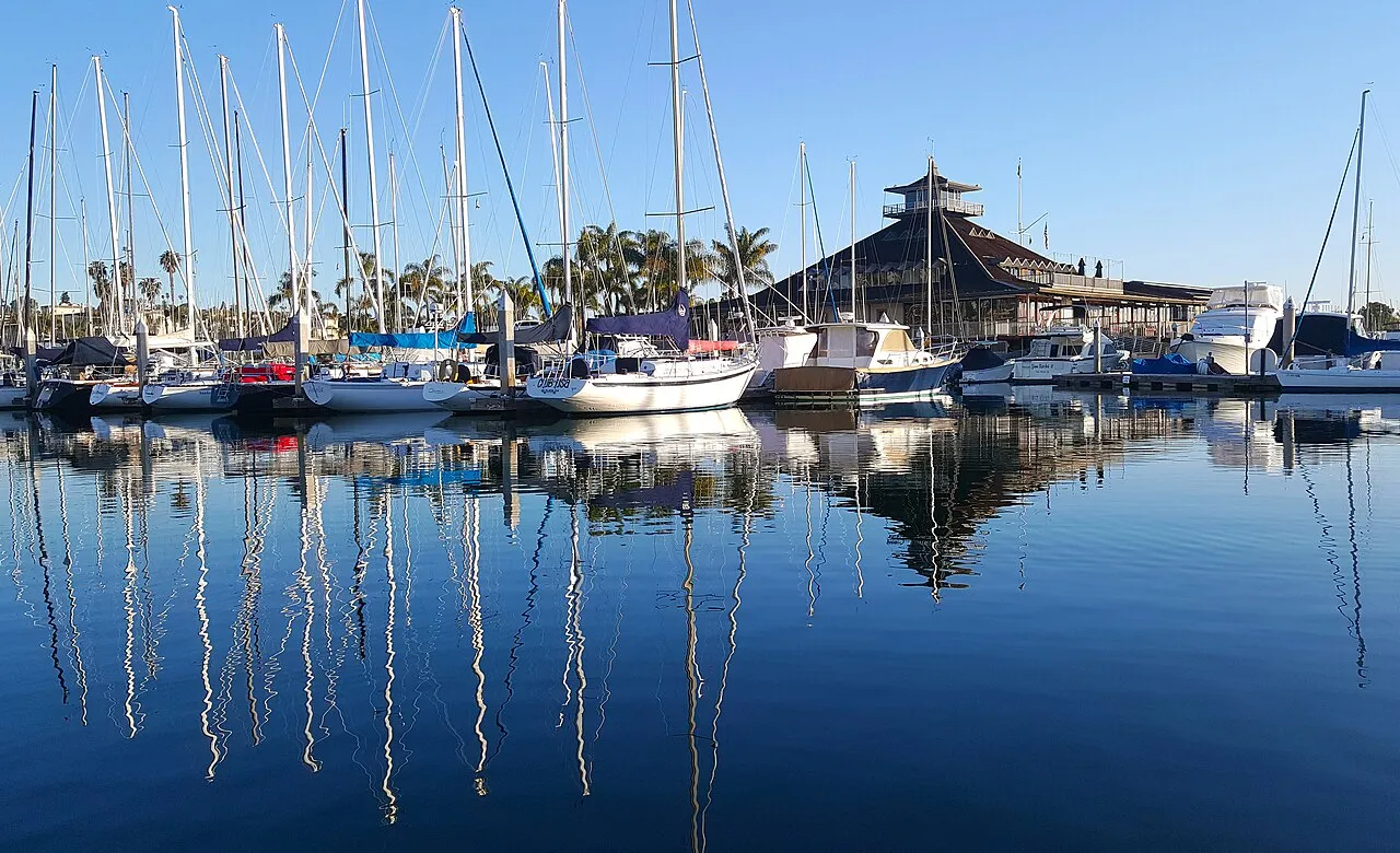 San Diego Yacht Club on Point Loma from the air