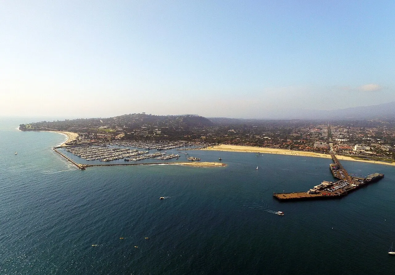 Santa Barbara Harbor from the air