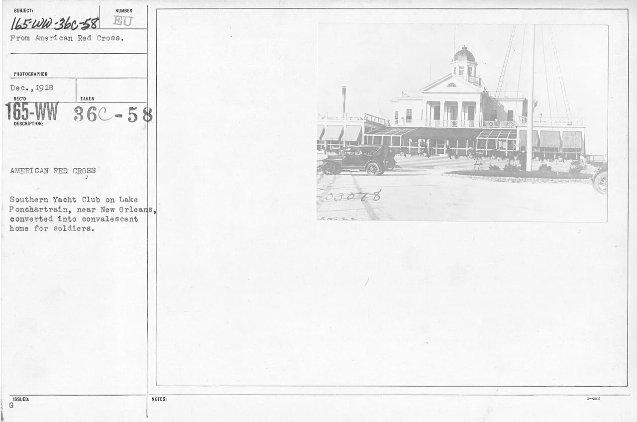 The clubhouse on Lake Pontchartrain, used as a convalescent home for soldiers during World War I