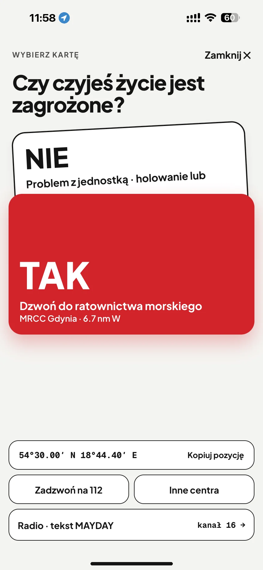 SOS na wodzie: czy czyjeś życie jest zagrożone? Tak dzwoni do MRCC Gdynia, nie otwiera pomoc techniczną · VesselSOS
